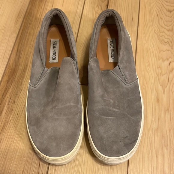 Steve Madden gills gray suede platform slip on sneaker size 9M - Picture 2 of 6